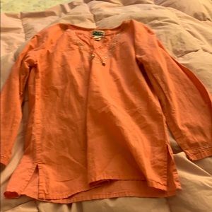 Pink blouse with sleeve and neckline stitch detail